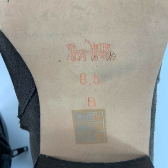 Coach Suede Bootie Harness Block Heel Signature Coach Lock Detail 8.5 - Picture 11 of 12